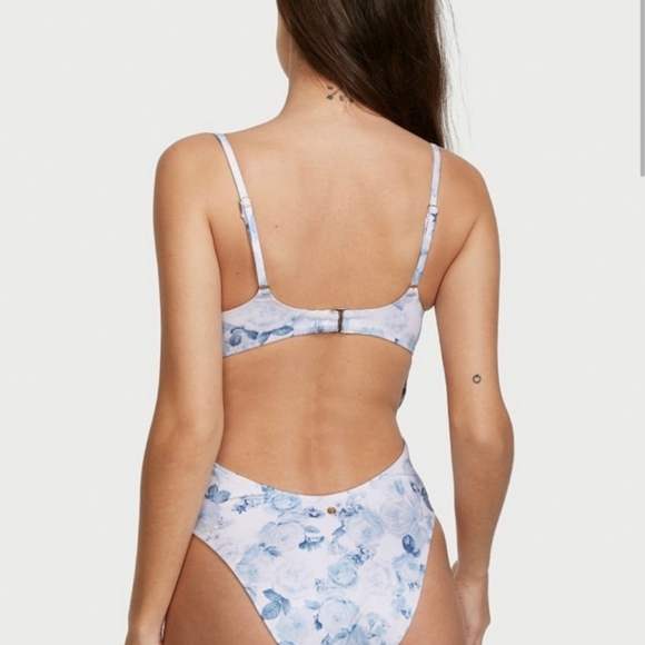 NWOT Victoria's Secret Wicked One Piece Swimsuit in Blue and White, Size… - Picture 2 of 7